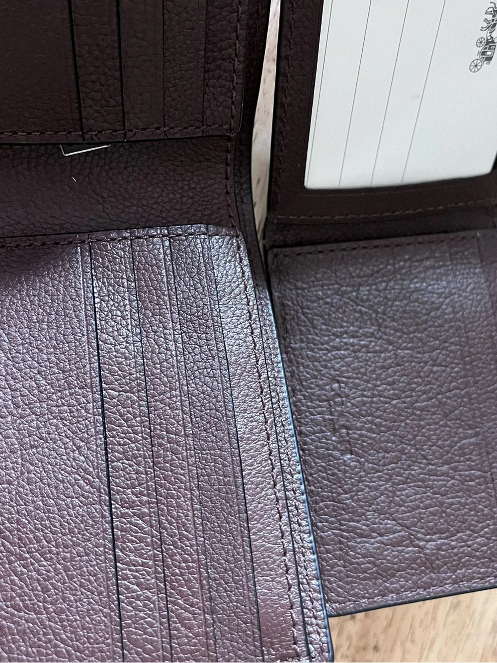 Coach Men's Pebbled Leather Bifold Wallet in Dark Brown